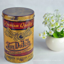 Custom Print Tinplate Round Package Container para chá Embalagem Can Metal Box Tea Tin